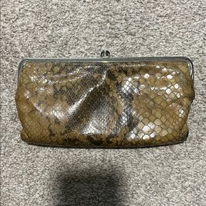 HOBO Brown Snakeskin Clutch Wallet